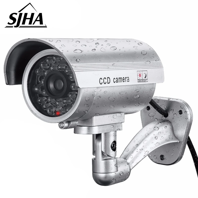 

Fake Camera Outdoor Waterproof Dummy CCTV Camera With Flashing Red LED Realistic Look Bullet Simulation Surveillance Cameras