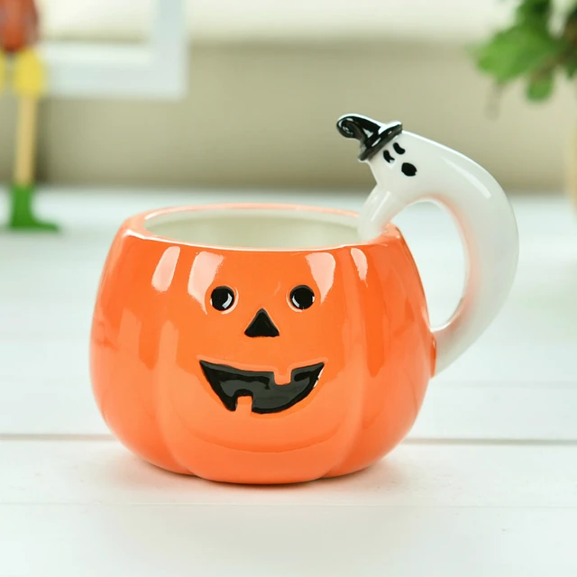 350ml Creative Pumpkin Mug Halloween Ceramic Cup Holiday Gift Cup Party Propsin Mugs from Home