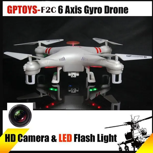 

GPTOYS F2C RC Quadcopter Headless Helicopter High Remote White 2.4G Drone 2.0MP HD Camera