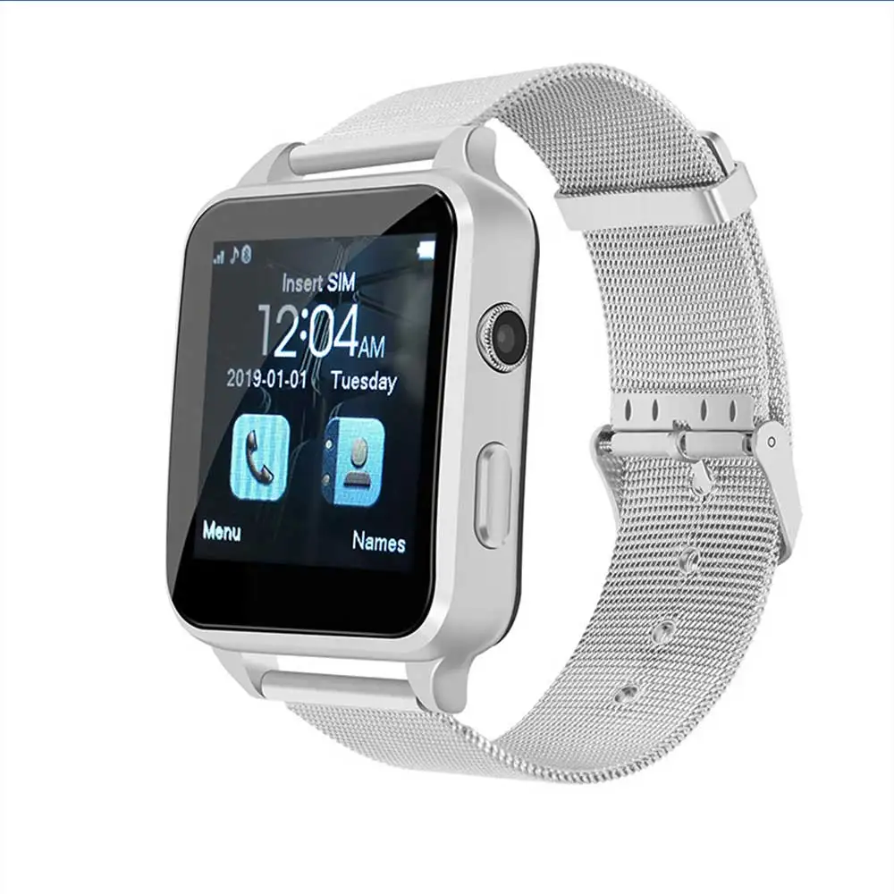 Nashone reloj x8 smartwatch 2g sim Мужские часы с bluetooth умные водонепроницаемые часы reloj smartwatch hombre ak ll saat - Цвет: Серебристый