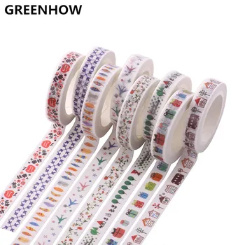 

GREENHOW Cute Kawaii Flowers Masking Washi Tape Decorative Adhesive Tape Decor Scrapbooking Sticker Label Stationery 1058