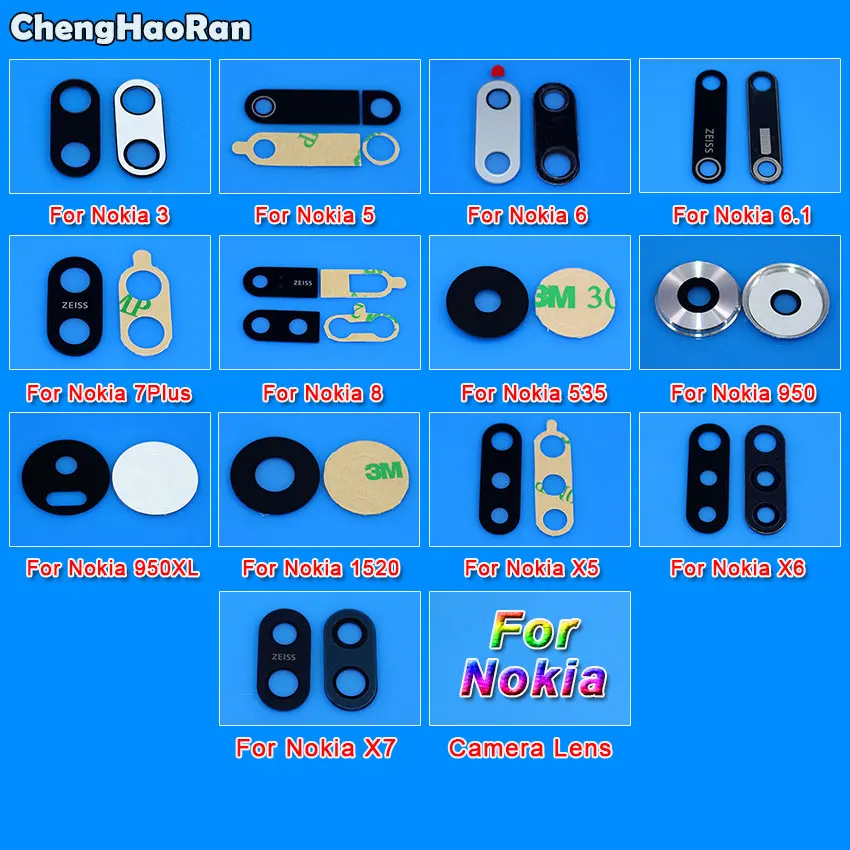 Стеклянная задняя камера ChengHaoRan для Nokia 3 5 6 1 7 Plus 8 X5 X6 X7 Lumia 535 950 XL 1520 | Мобильные