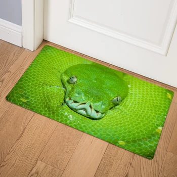 

Wild Animal Snake PVC Leather Mats 46*76cm Waterproof Kitchen Carpet Entrance Non Slip Living Room Decor Viper Door Mat