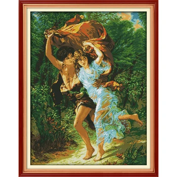 

Raining Pattern DIY Needlework Chinese Counted Cross Stitch Embroidery Kit Cross-Stitch Home Decoration large paintings 59*75