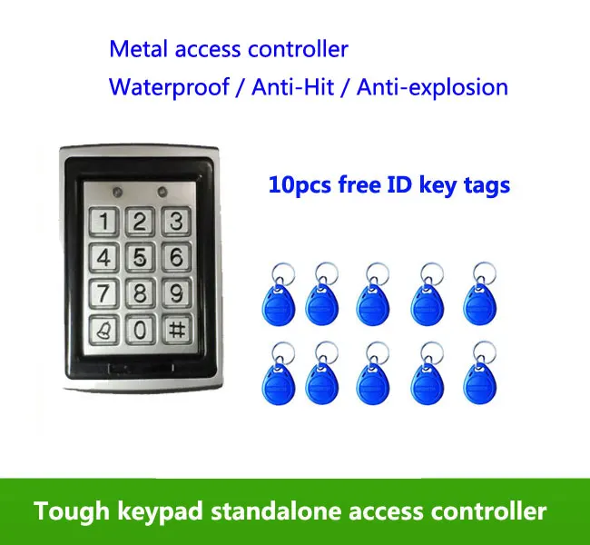 Водонепроницаемая металлическая Rfid Клавиатура управления доступом с 1000 пользователей, RFID двери контроля доступа, 10 шт идентификационные
