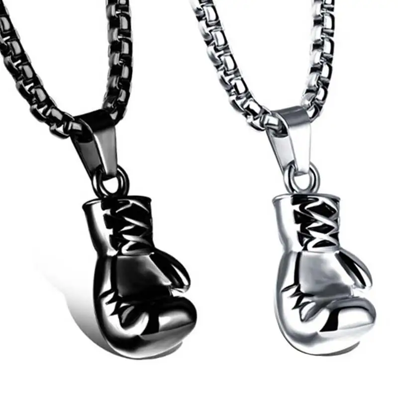 Подвеска в виде боксерских перчаток ожерелье из нержавеющей стали цепь Спорт Фитнес Шарм ожерелье для бойцов боксер спортсмена украшение «Бокс»