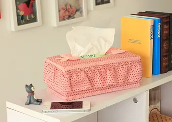 

1PC New arrival rural bow fabric fashion creative extraction box car tissue pumping hands carton box OK 0097