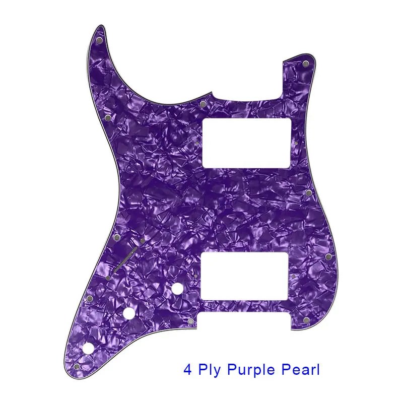 Pleroo аксессуары для гитары pickguards 11 отверстий для левшей США/Мексика стандарт ST HH гитара Stratocaster с PAF Humbucker - Цвет: 4 ply purple pearl