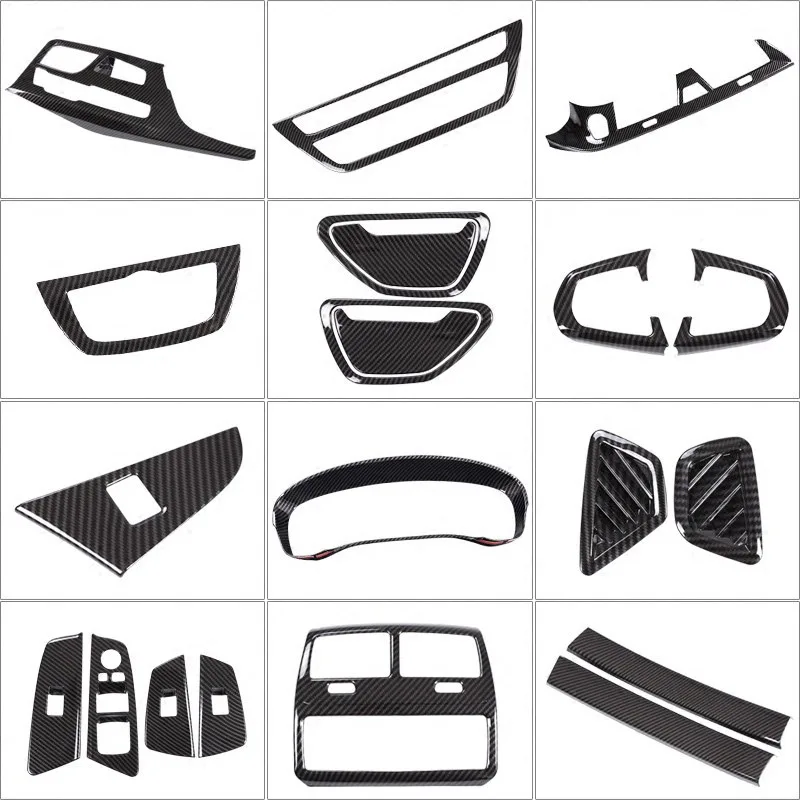 

Carbon Fiber Style Entire Console Interior Decoration Strips Trim For BMW 5 Series G30 528li 530li 2017-2018 Car Accessories