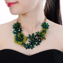 5 цветов, модное Ювелирное Украшение, блестящее Хрустальное колье, массивное ожерелье с подвеской