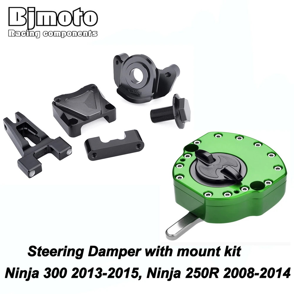 

BJMOTO Mootorcycle Damper Steering Stabilizer Linear Reversed Safety Control Mouting For Kawasaki Ninja300 13-15 Ninja250R 08-14