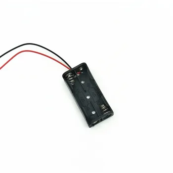 

AAA Battery Storage Case Plastic Storage Box Holder With Wire Leads For 2 x AAA 1.5V Batteries for Soldering Connecting