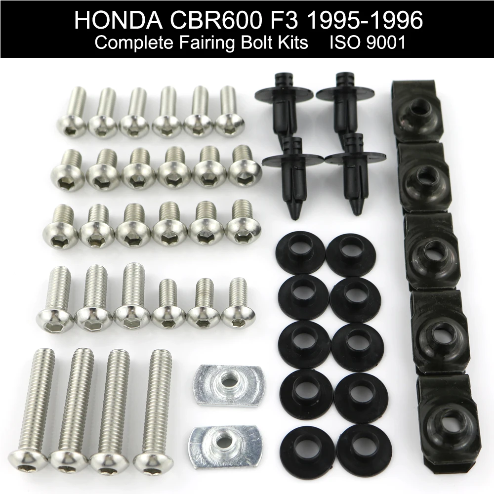 

For Honda CBR600 F3 1995 1996 Motorcycle Full Fairing Bolts Kit Covering Bolts Screws Nut Clips Stainless Steel