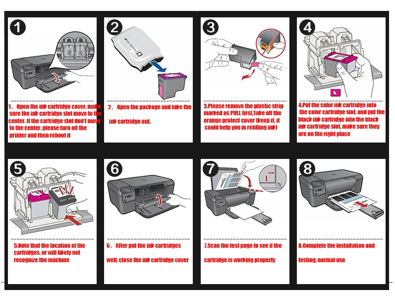 Cartuchos de Tinta para Impressora Compatível para Hp302xl Deskjet 1110 1111 1112 2130 2131 2132 3630 Printer Ylc 3 pc 302xl hp 2 YLC 3 pc 302XL Compatível Para HP302XL