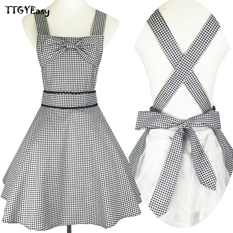 

2018 New Aprons Bib Aprons for Woman Sexy Kitchen restaurant Cooking Apron Cotton Waitress Cosplay Cuisine Pinafore Short Apron