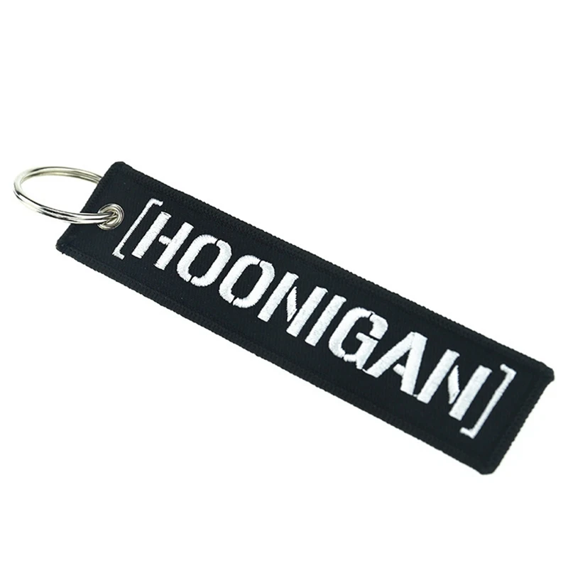 Модный брелок Hoonigan черная наклейка держатель для ключей для автомобилей и ключ мотоцикла Fobs remove Before Flight Hoonigan брелки