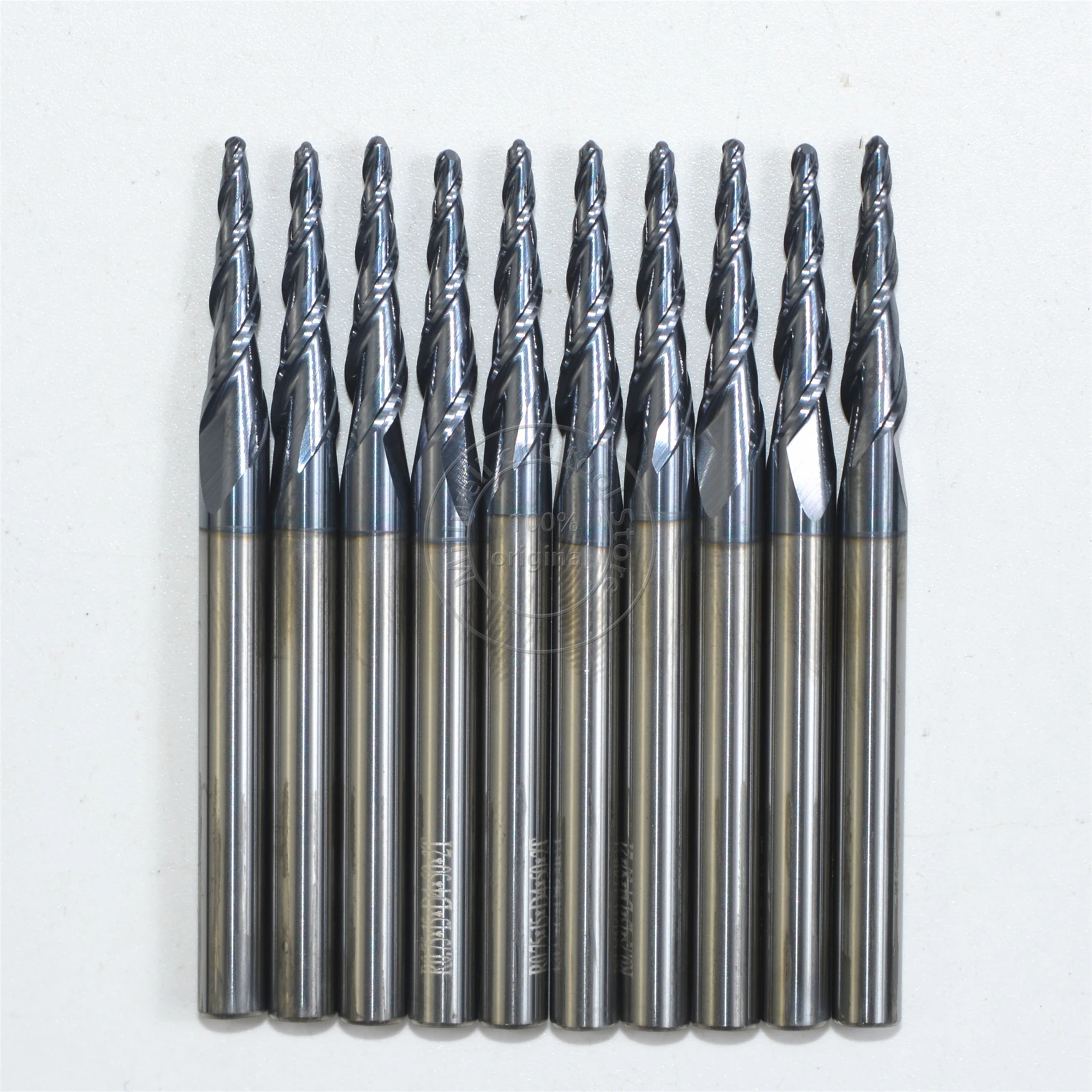 10 шт. R0.75 * D4 15 50L CNC твердосплавные конические конусные фрезы деревообрабатывающий
