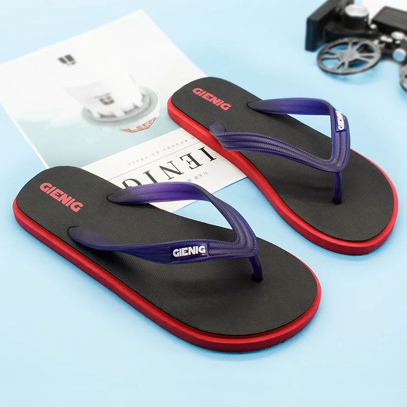 

Gienig 2018 New men slippers flip flops summer platform sandals Beach slippers male home slippers Outdoor cold towing