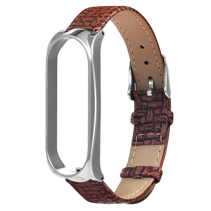 Watch Band For Xiaomi Mi Band 3 Woven Pattern Replacement Wrist Strap Leather Wristband For Xiaomi Mi Band 3 Watch 3B09 (10)
