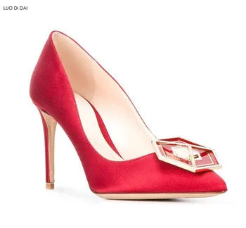 

2020 New women buckle high heels thin heel diamond pumps party shoes rhinestone stud pumps dress shoes wedding shoes