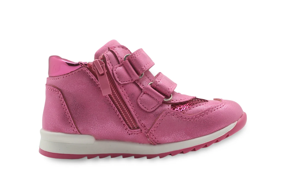 Apakowa/весенне-Осенняя обувь для девочек; новые детские кроссовки из искусственной кожи на молнии; нескользящая детская обувь для девочек; европейские размеры 21-26
