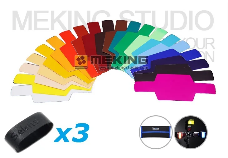 Selens se-cg20 Красочные флэш гель фильтр для DSLR Камера Godox nissin Speedlight Strobist Фото