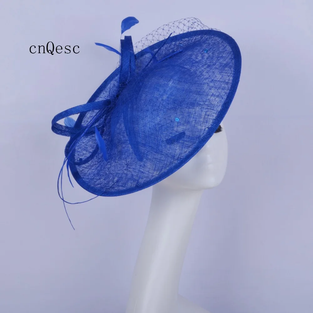 2019 Большой Королевский синий волос Аксессуары повязка на голову с перьями