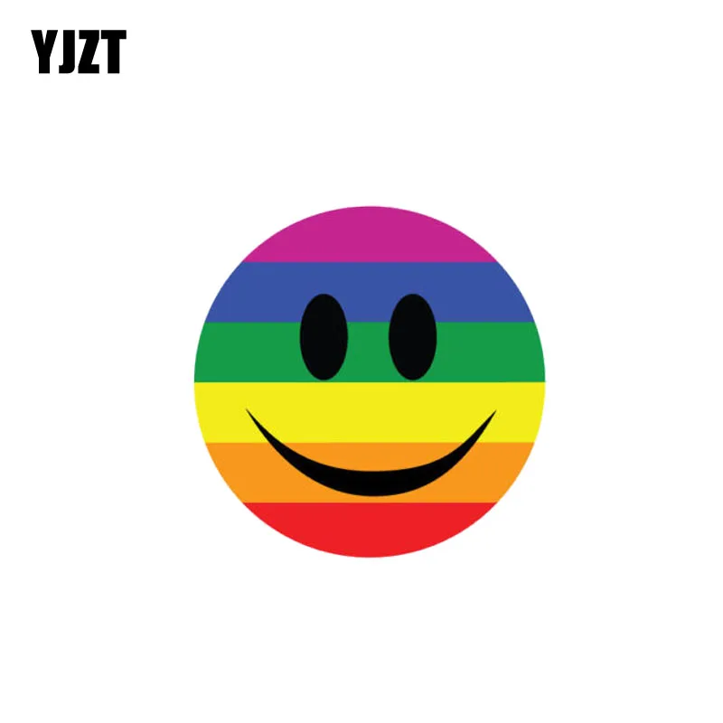 

YJZT 10CM*10CM Personality Smiley Face Car Sticker Gay PVC Decal 12-0983