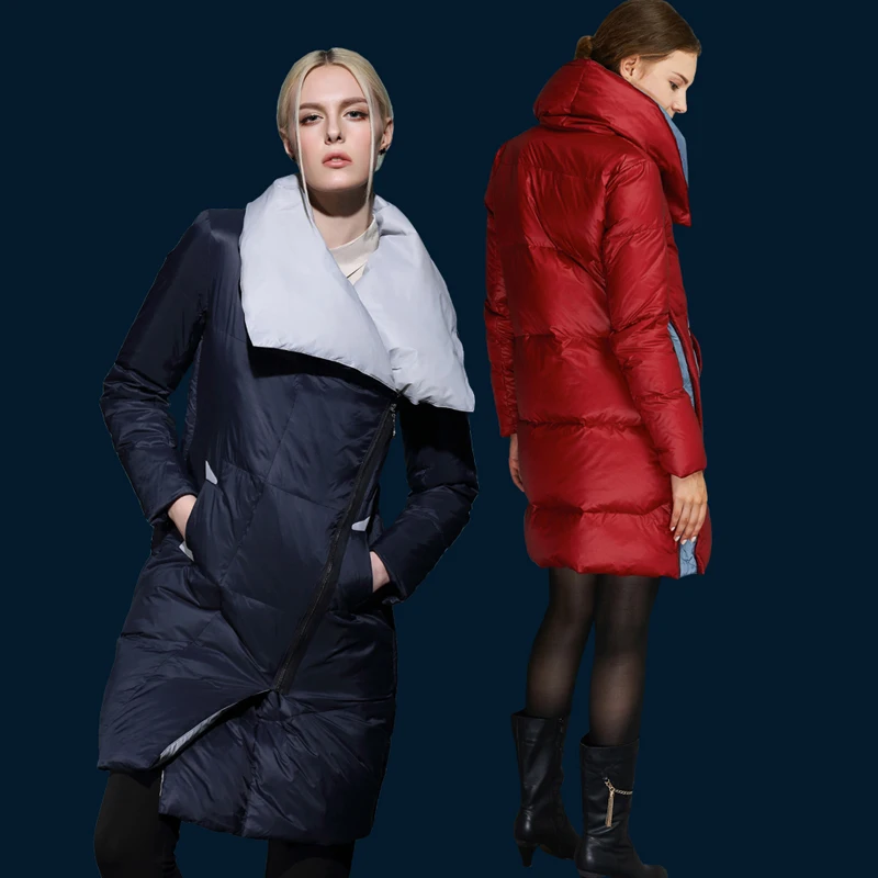 YNZZU New Winter Arrival Women Down Coat Elegant Turn-down Collar Warm Jacket New Fashion Brand High Quality Thick Outwear O026