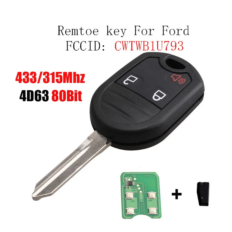 3 кнопки 315/433 Мгц дистанционный ключ для автомобиля для Ford Explorer край побег Раптора Maverick Kuga чипа 4D63 40Bit или 80Bit