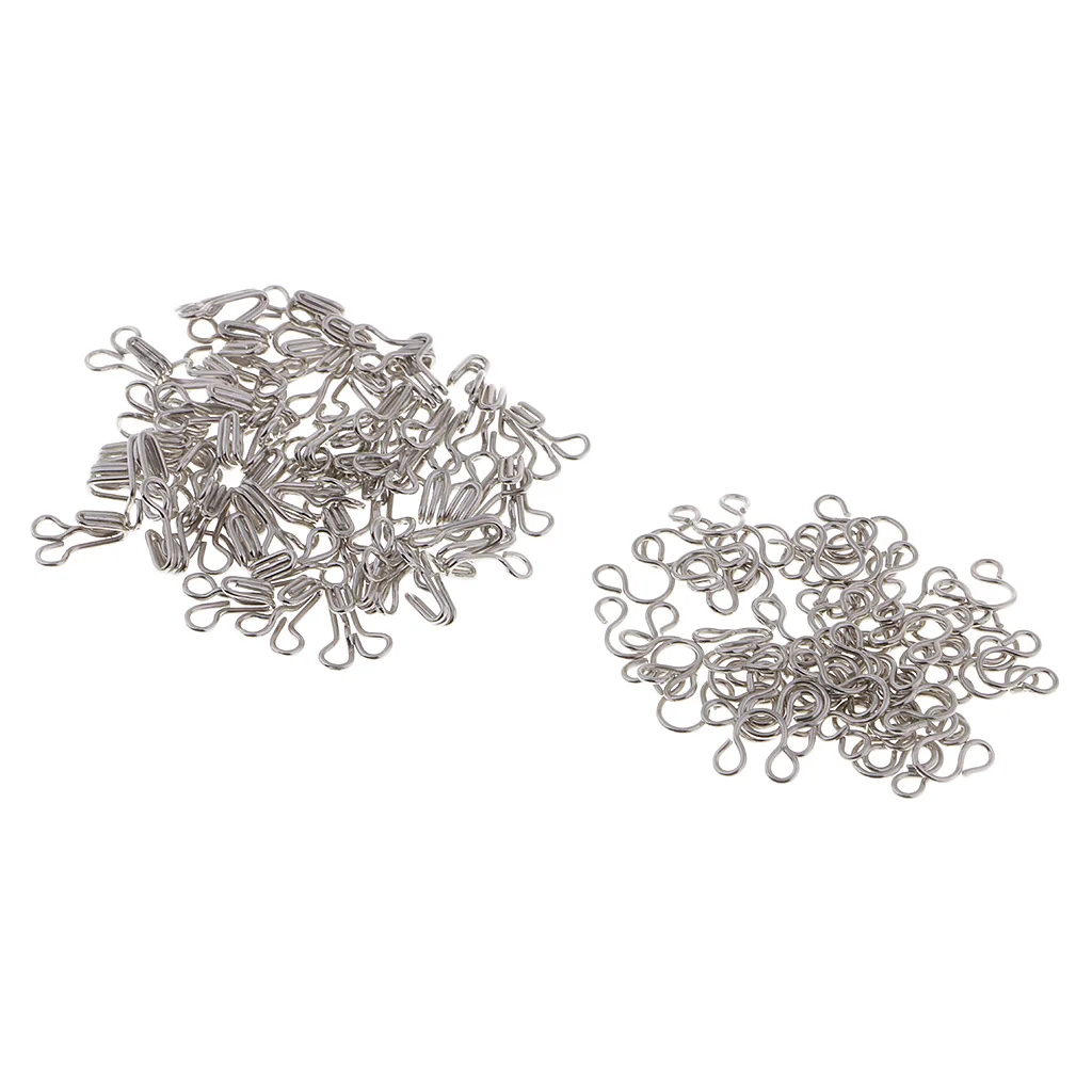 fityle 100 Sets Iron Hook and Eye Sewing Fasteners for Skirt Collar Bra Dress Sew On DIY Accessory