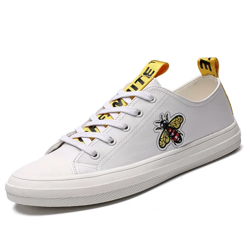 

VSIOVRY New Fashion Sneakers Men Leather Casual Shoes Luxury Brand Male Flat Sneakers Soft Sole Men Krasovki Summer White Shoes
