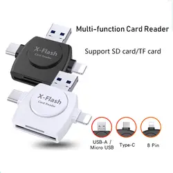 Круговой Многофункциональный Card Reader Поддержка SD card/TF карты OTG Тип-c интерфейс для iPhone/ телефона Android