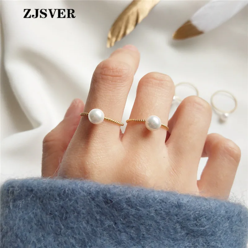 ZJSVER 925 пробы Серебряное кольцо 4 размера Золотое корейское классическое