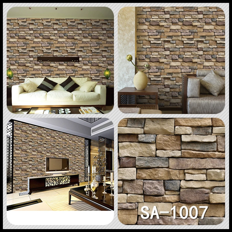 Buy Stone Brick Wallpaper 3D PVC Wall Stickers Paper Self Adhesive