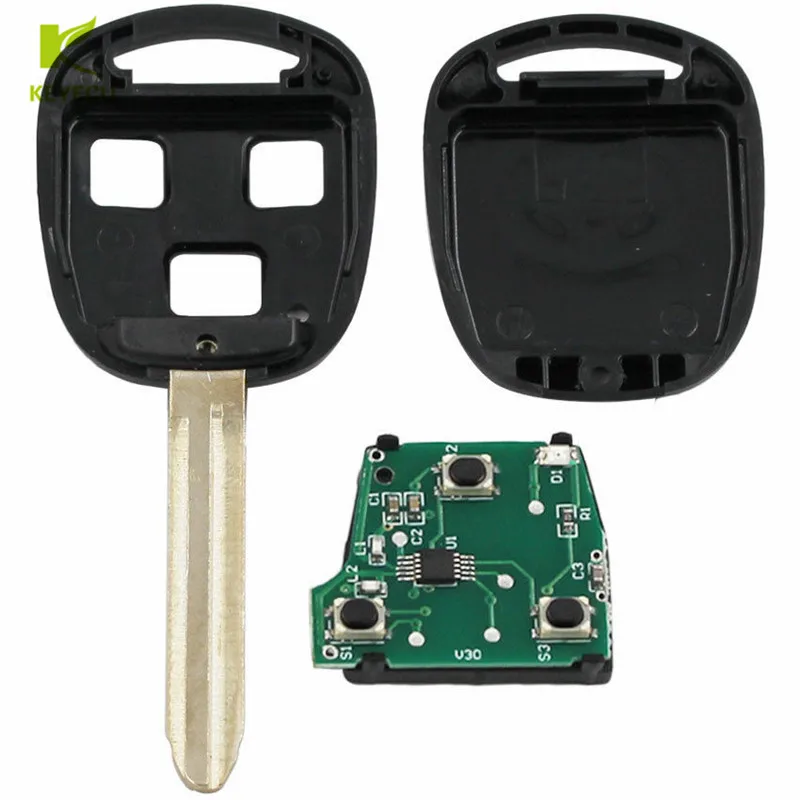 Запасной новый телефон KEYECU с 3 кнопками 433 МГц чип 4D67 для Toyota Avensis RAV4 Prado Tarago Kluger P/N: