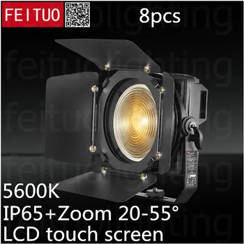

E-4pcs+flight case New Single WW Or CW 4 in1 200W Zoom Cob Led Video Fresnel Ellipsoidal Light Waterproof ip65