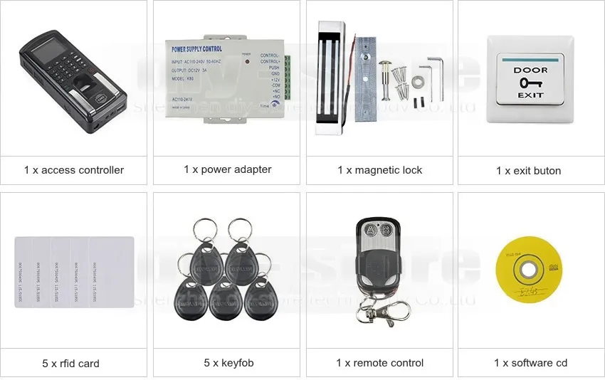 Diysecur tcp/ip USB отпечатков пальцев ID Card Reader пароль дверной Система контроля доступа + Питание + комплект магнитный замок