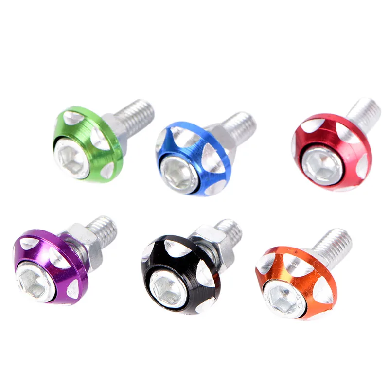 

20Pcs License Plate Screw Motorcycles Aluminium Alloy 6mm Bolt Screw Nut Decoration Motorcycle Modification Accessories