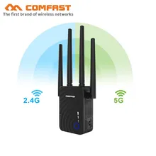 COMFAST – répéteur double bande CF-WR754AC/5Ghz, 1200Mbps, 2.4 Mbps, amplificateur de Signal sans fil avec 4 antennes externes