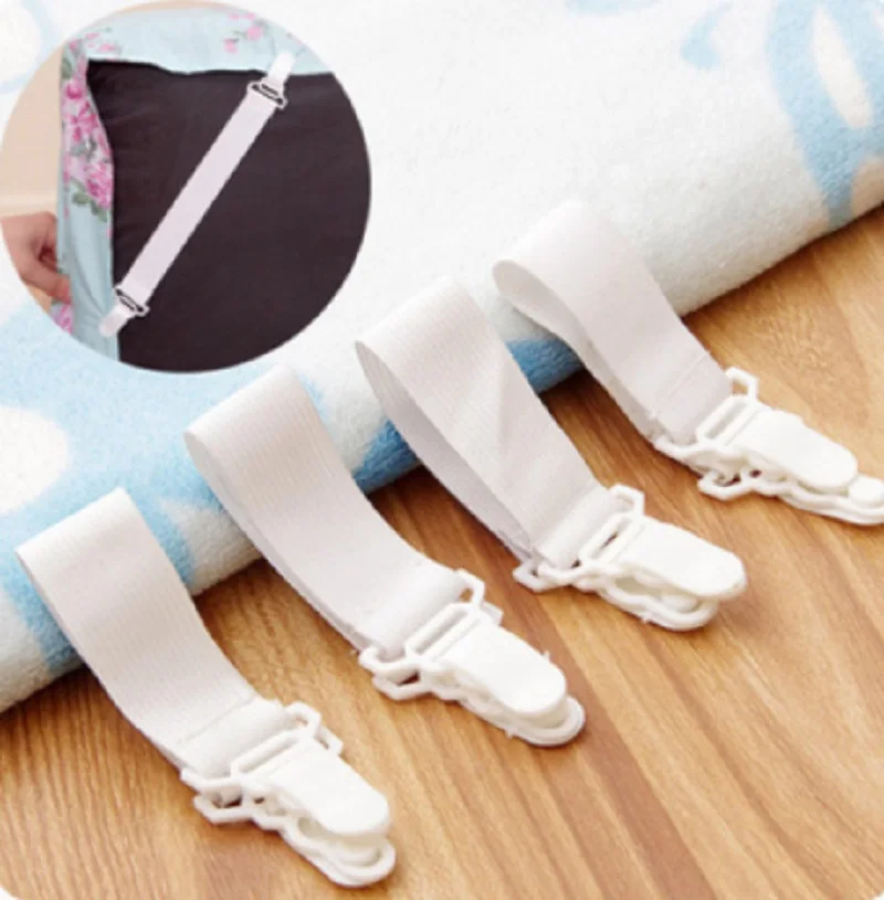 

4Pcs Household Bedroom Sheet Fixing Clips Extensible Mattress Cover Blankets Grippers Clip Elastic Bed Sheet Bedspreads Fix Hook