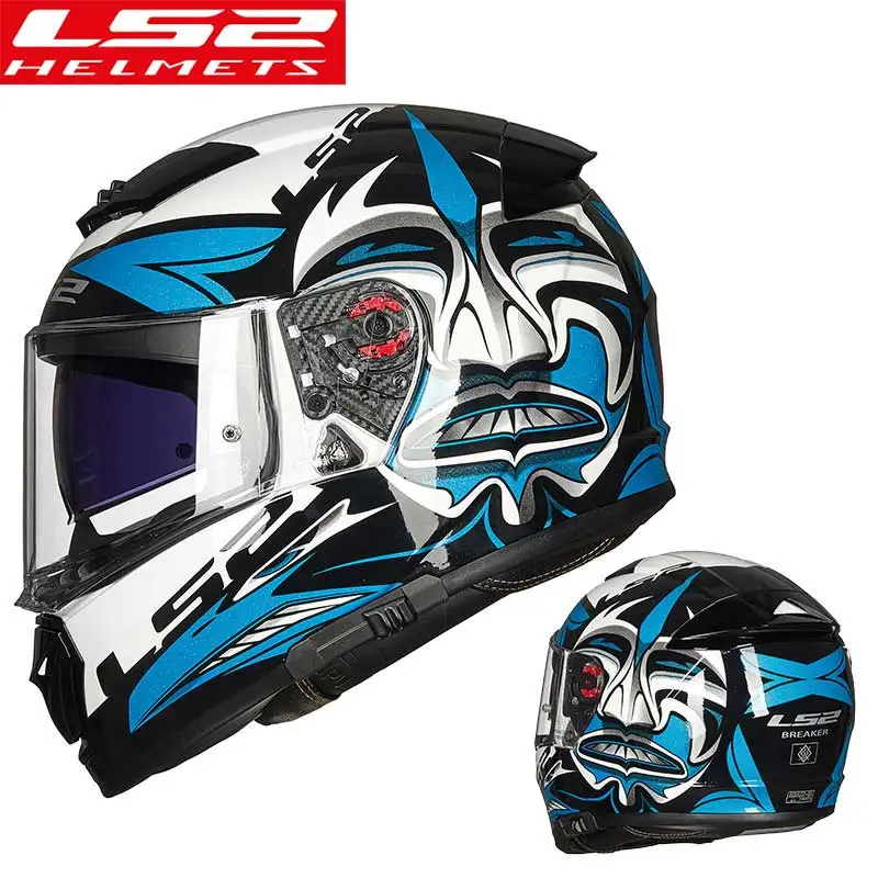 LS2 Полный лицевой шлем мото rcycle шлем casco moto capacetes de moto ciclista двойной объектив capacete FF390 - Цвет: 19