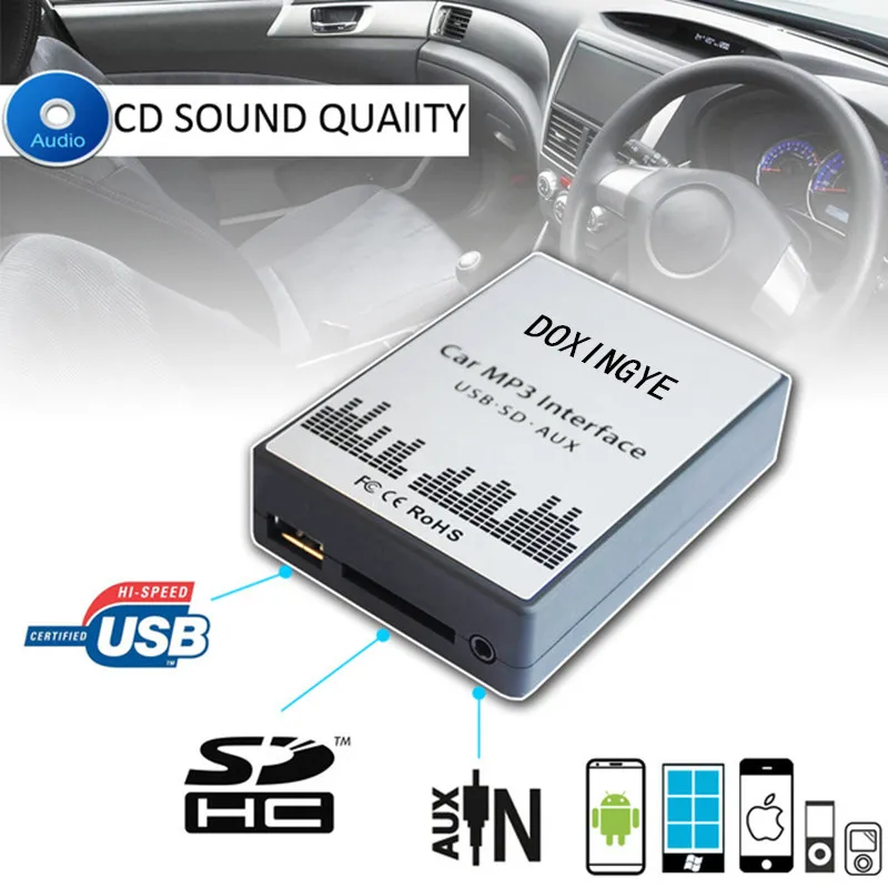 DOXINGYE для BMW E39 X3 X5 Z4 Z8 MINI R5x USB SD AUX Цифровой Автомобильный mp3 плеер Музыкальный адаптер CD машина changer 12PIN интерфейс