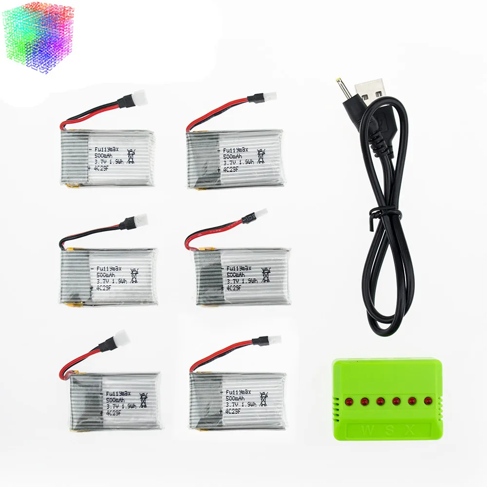Syma X5C rc 3 7 v 500mah Lipo батарея 6 шт и зеленое зарядное устройство для syma x5 x5sc H5C X5A