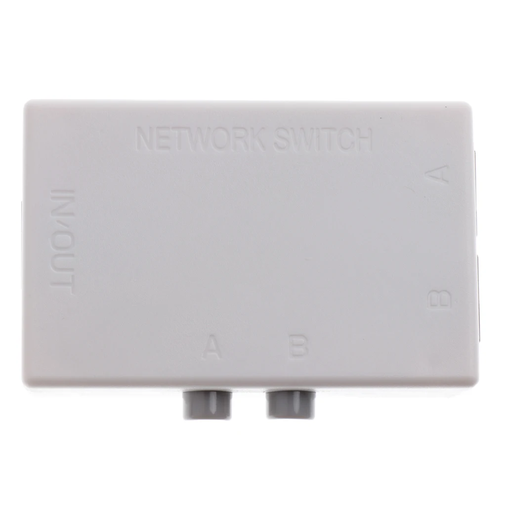 Mini 2Port Manual Network Sharing Switch 2In1 1In2 RJ45 Ethernet Switcher