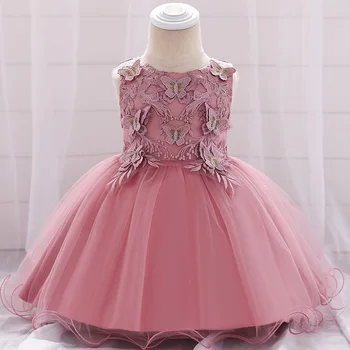 

Butterfly Embroidery Baby Girl Dress Newborn Kids Baptism Dress First Birthday Party Baby Costume Tulle Toddler Girl Clothes