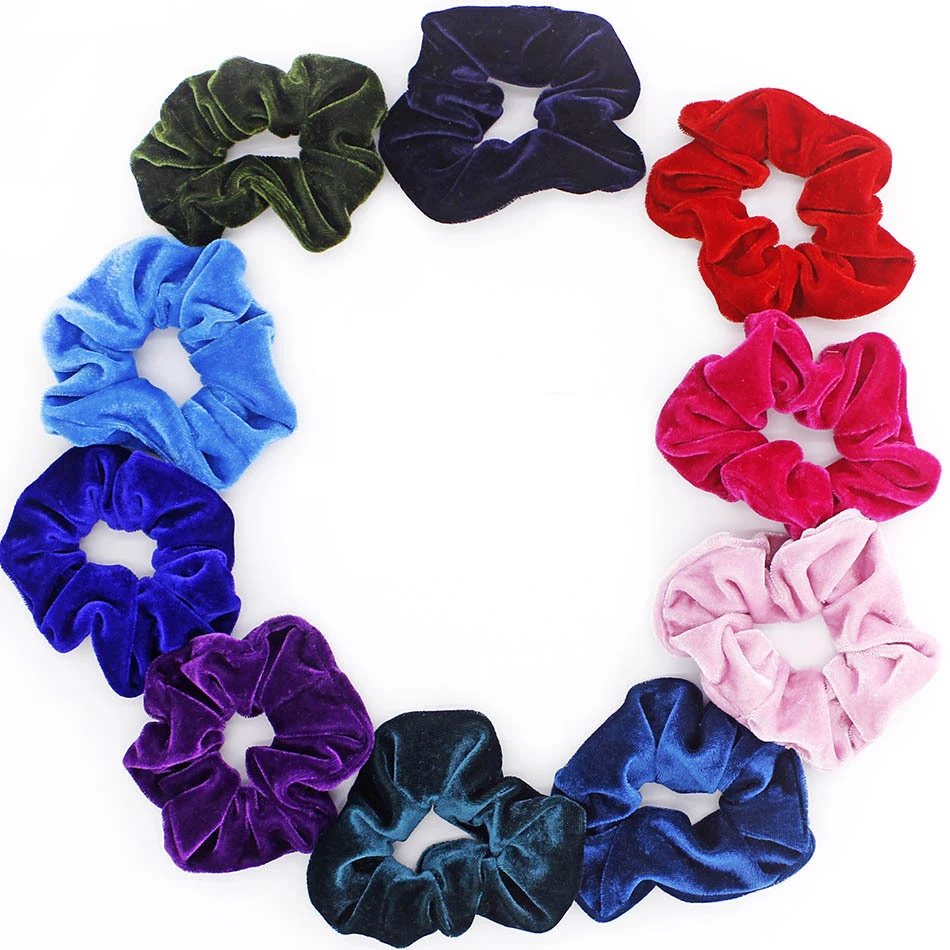 

21 Colors Vintage Hair Scrunchies Velvet Scrunchie Women Elastic Hair Bands Girls Ponytail Holder Hair Ties Hair Accessories