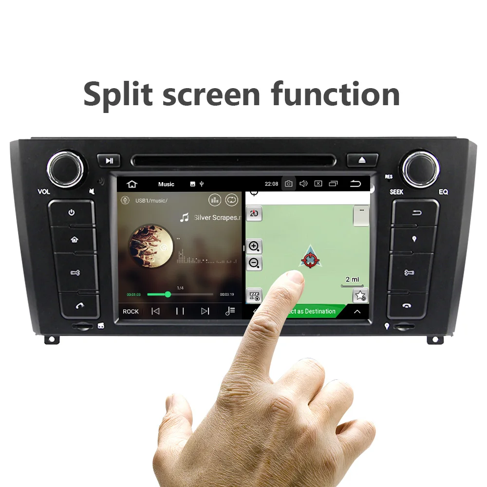Discount Eunavi 1 din Android 9 Car DVD Radio player For 1 Series BMW E81 E82 2004-2012 4GB 64GB Multimedia stereo gps navi 1024*600 DSP 2