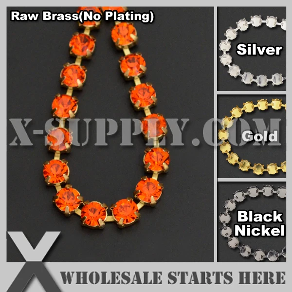 

(5yards/lot) SS28 6mm Handmade Round Rhinestone Cup Chain Trim for Garment & Shoe,Hyacinth(Preciosa) Rhinestones