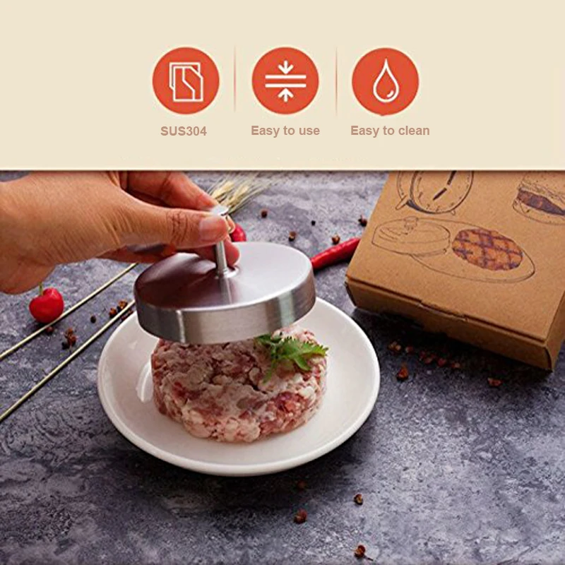Burger Press Maker, 304 Stainless Steel Hamburger Patty Maker